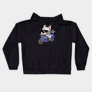 Pit Bull Dog Biker Dog Owner Retro Funny Dog Kids Hoodie